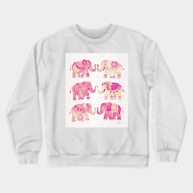 pink elephants Crewneck Sweatshirt by CatCoq